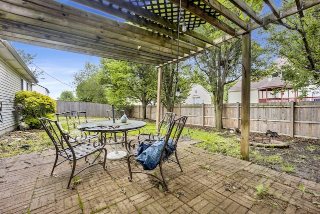 1499 Raven Dr, Bolingbrook, IL 60490 - fenced backyard featuring a pergola, outdoor dining space, and a patio area
