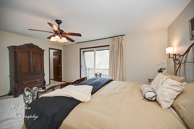 1402 Winaki Trl, Algonquin, IL 60102 - carpeted bedroom with a ceiling fan, baseboards, and access to outside