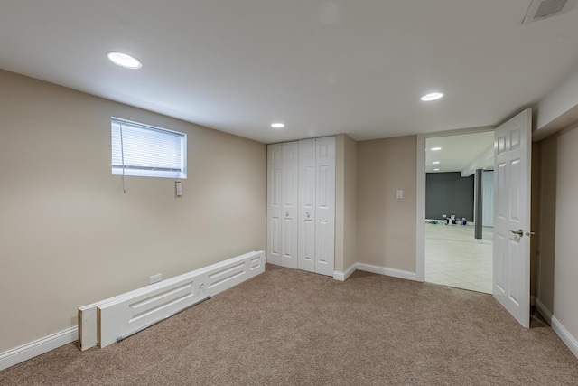 7817 Menard Ave, Burbank, IL 60459 - unfurnished bedroom with recessed lighting, light carpet, and a closet