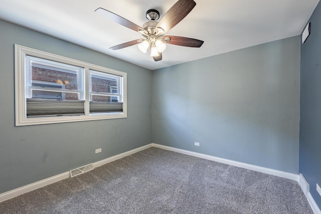7817 Menard Ave, Burbank, IL 60459 - empty room featuring carpet, baseboards, and a ceiling fan