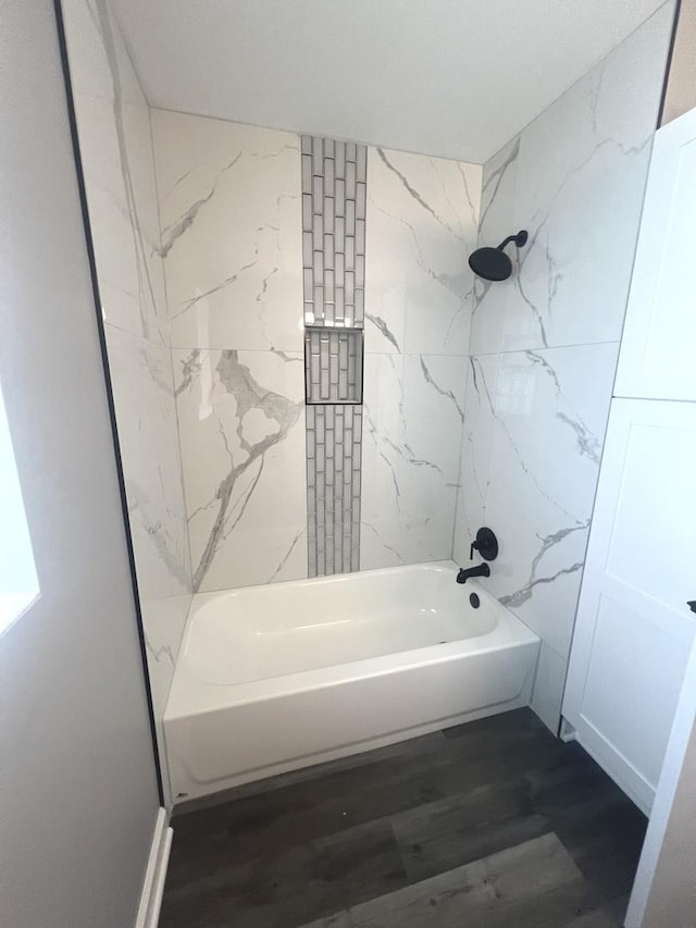 16759 Forest View Dr, Tinley Park, IL 60477 - full bathroom with washtub / shower combination and wood finished floors