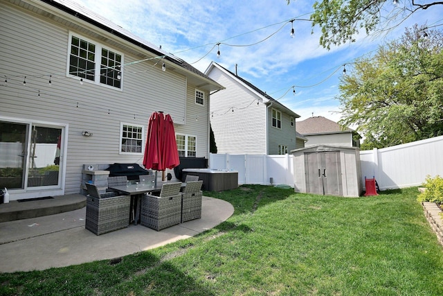 1422 Deer Creek Ln, Lake In The Hills, IL 60156 - rear view of house with a patio and outdoor dining space
