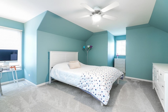 3536 Scottsdale Cir, Naperville, IL 60564 - bedroom with carpet, lofted ceiling, and a ceiling fan