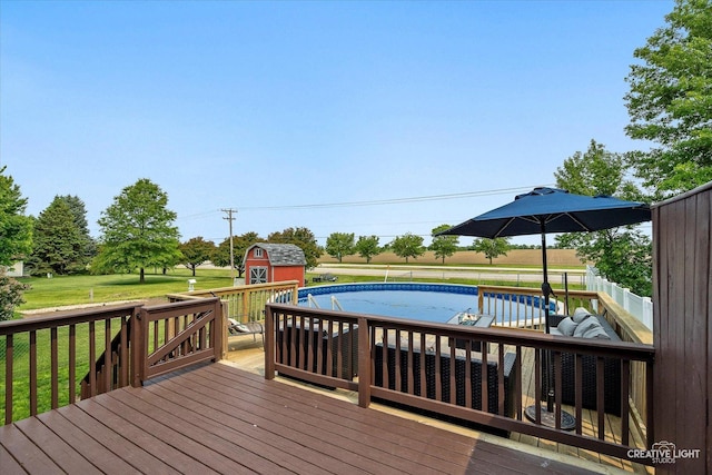 303 Meadows Dr, Sugar Grove, IL 60554 - deck with an outdoor pool and a lawn