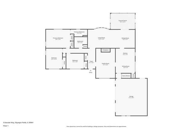 5 Danube Way, Olympia Fields, IL 60461 - floor plan / room layout
