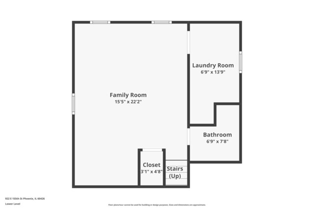922 E 155th St, Phoenix, IL 60426 - property floor plan