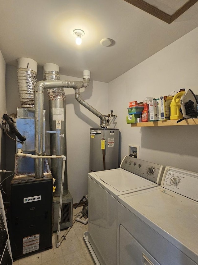 8314 Sierra Woods Ln, Carpentersville, IL 60110 - washroom with separate washer and dryer and water heater