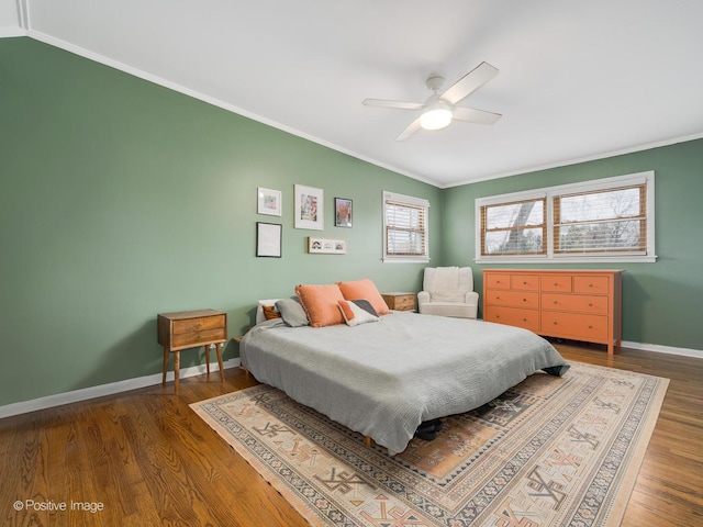 4048 W 105th St, Oak Lawn, IL 60453 - bedroom with crown molding, wood finished floors, and ceiling fan