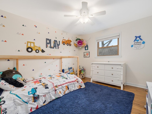 4048 W 105th St, Oak Lawn, IL 60453 - bedroom with wood finished floors and a ceiling fan