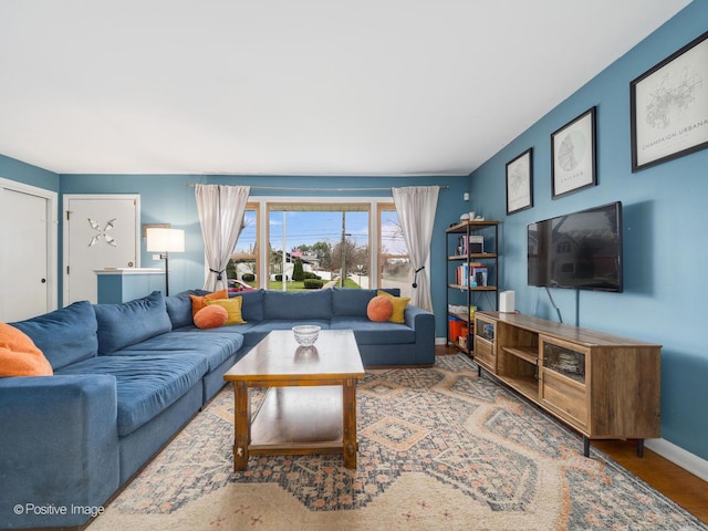 4048 W 105th St, Oak Lawn, IL 60453 - living area featuring baseboards and wood finished floors