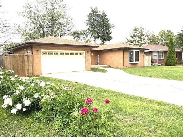 813 Junie Ct, Joliet, IL 60435 - single story home featuring a garage, driveway, brick siding, and a chimney