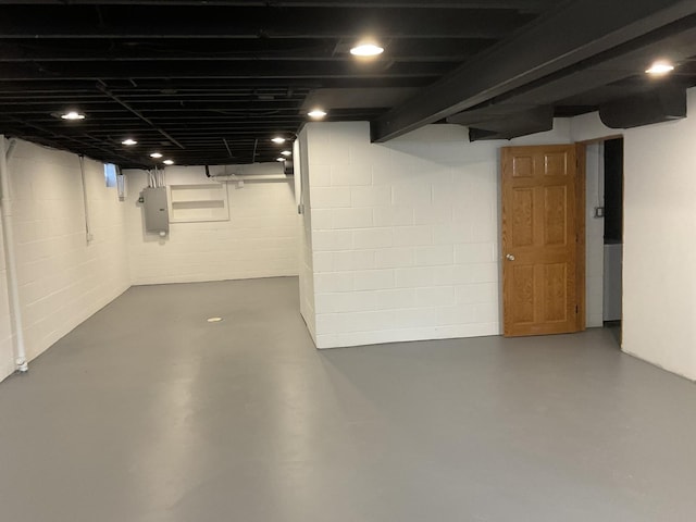 813 Junie Ct, Joliet, IL 60435 - finished basement featuring electric panel and concrete block wall