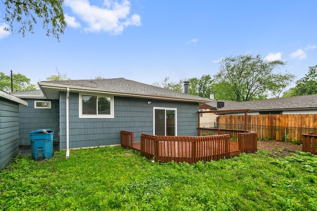 15439 Cherry St, South Holland, IL 60473 - back of house with a wooden deck and roof with shingles