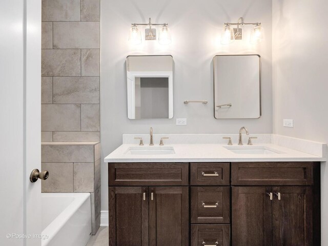 608 W 55th St, Hinsdale, IL 60521 - full bath with double vanity