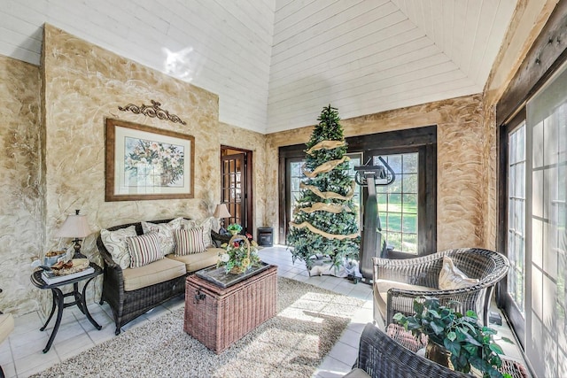 4915 Terra Cotta Rd, Crystal Lake, IL 60012 - tiled living room featuring a high ceiling