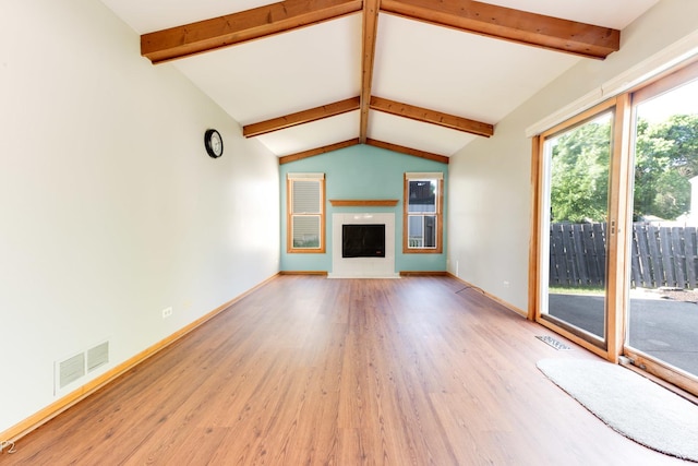 2254 Massachusetts Ave, Naperville, IL 60565 - unfurnished living room featuring light wood-style flooring and a fireplace