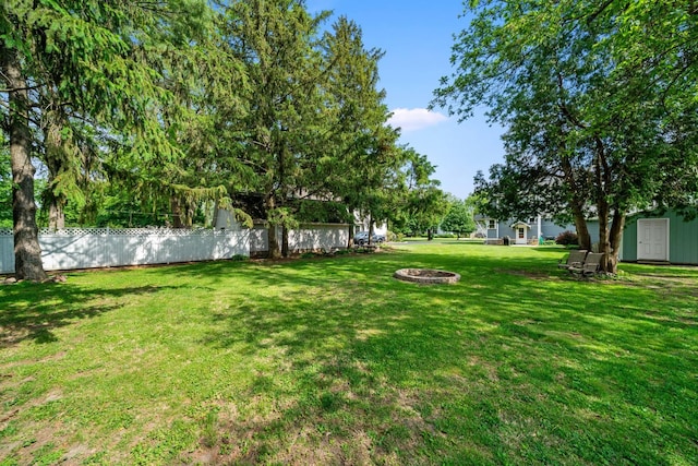 119 E 4th St, Sandwich, IL 60548 - view of yard with an outdoor fire pit