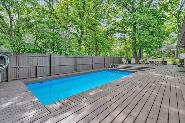 9109 W 123rd St, Palos Park, IL 60464 - view of pool featuring a deck and a fenced backyard