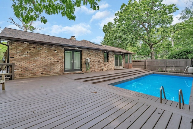 9109 W 123rd St, Palos Park, IL 60464 - view of swimming pool featuring a deck and french doors