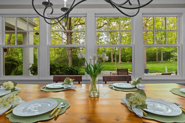 710 Longwood Dr, Lake Forest, IL 60045 - dining space with a chandelier and plenty of natural light