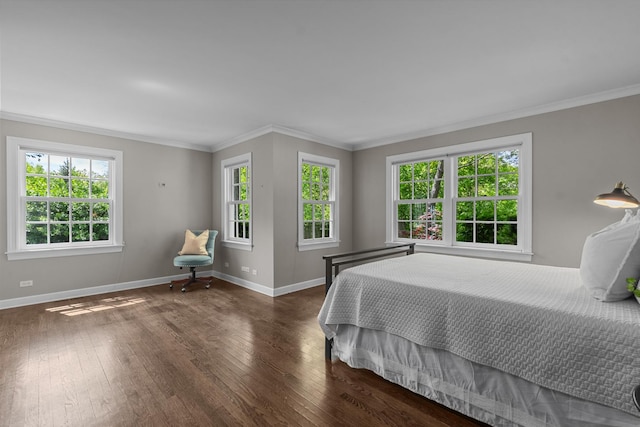 710 Longwood Dr, Lake Forest, IL 60045 - bedroom with hardwood / wood-style flooring, multiple windows, crown molding, and baseboards