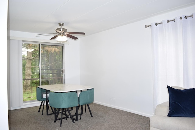 10241 Central Ave Unit 1B, Oak Lawn, IL 60453 - carpeted dining area with a ceiling fan and baseboards
