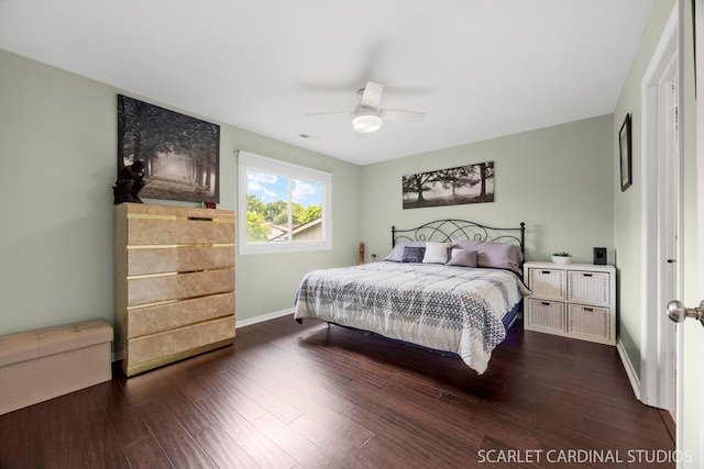 2S414 Emerald Green Dr Unit G, Warrenville, IL 60555 - bedroom with baseboards, wood finished floors, and a ceiling fan