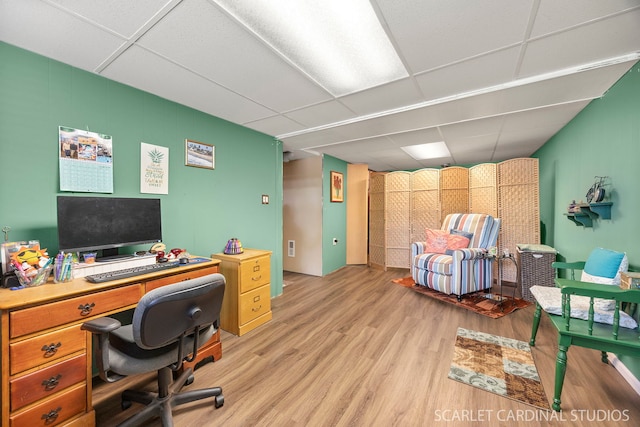 376 Belden Ave, Glendale Heights, IL 60139 - office area with a paneled ceiling and light wood-style floors