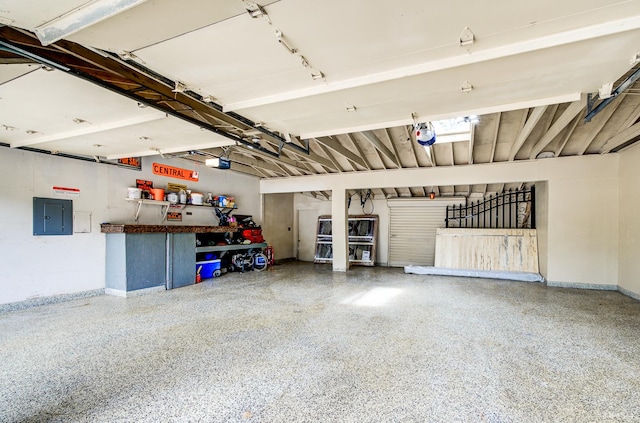 13443 S Forest Ln, Lockport, IL 60441 - garage featuring electric panel, baseboards, and a garage door opener