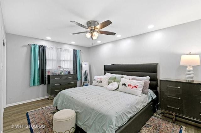 17124 Langley Ave, South Holland, IL 60473 - bedroom with wood finished floors, recessed lighting, baseboards, and ceiling fan