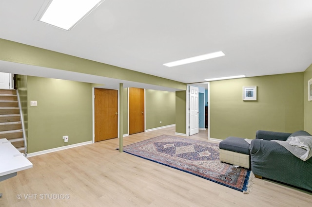 17124 Langley Ave, South Holland, IL 60473 - living area featuring wood finished floors, stairway, and baseboards