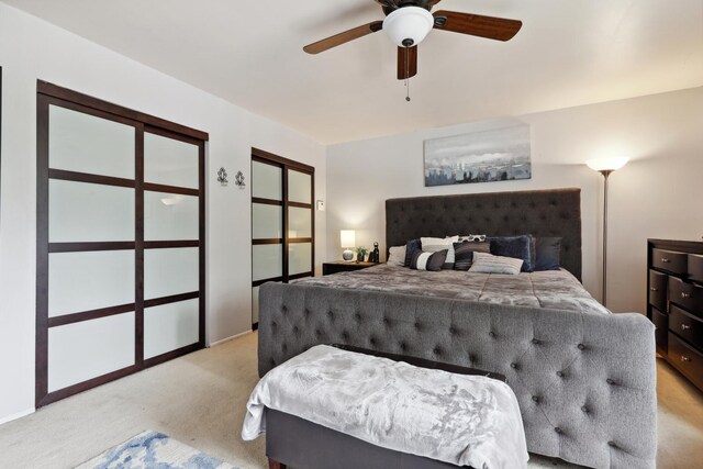 228 Oriole Rd, Matteson, IL 60443 - bedroom featuring light carpet and ceiling fan