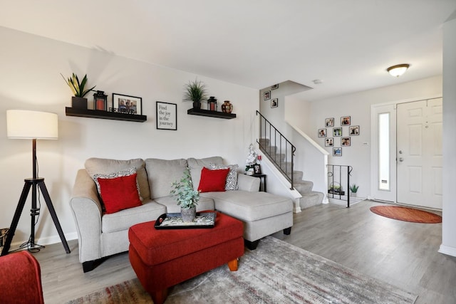 228 Oriole Rd, Matteson, IL 60443 - living area with wood finished floors, stairs, and baseboards