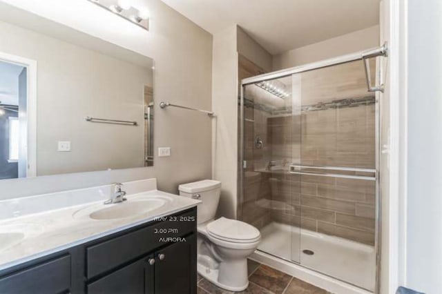 615 Camellia Ave, Aurora, IL 60505 - bathroom featuring double vanity, a shower stall, and tile patterned flooring