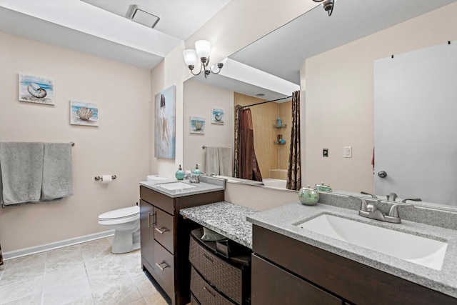 870 N Auburn Woods Dr, Palatine, IL 60067 - bathroom featuring toilet, vanity, and baseboards