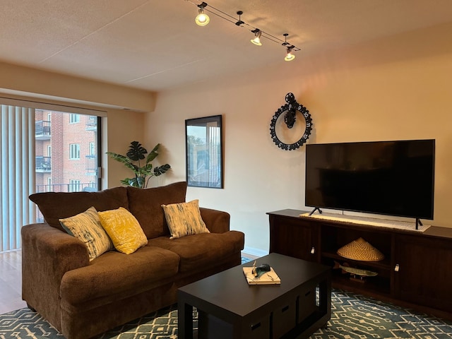 828 Graceland Ave Unit 404, Des Plaines, IL 60016 - living room featuring rail lighting and wood finished floors