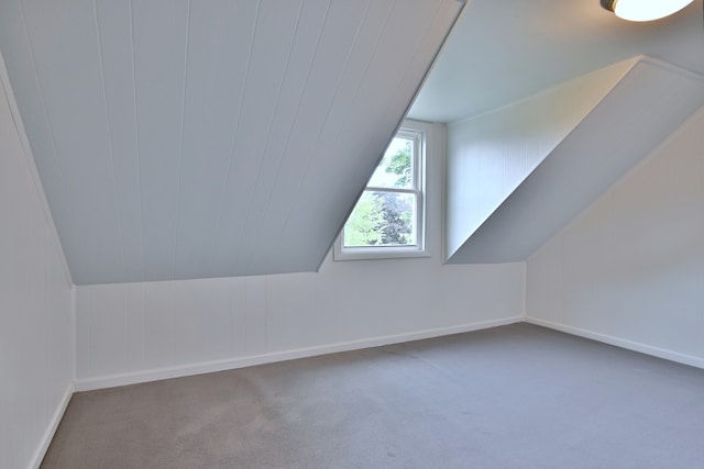 1021 Vine St, Joliet, IL 60435 - additional living space with carpet flooring, lofted ceiling, and baseboards