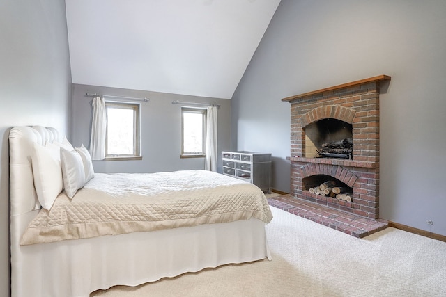 841 Turnbridge Cir, Naperville, IL 60540 - carpeted bedroom with a fireplace and high vaulted ceiling