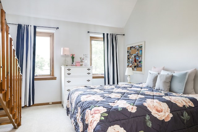 841 Turnbridge Cir, Naperville, IL 60540 - bedroom with light carpet, lofted ceiling, and baseboards