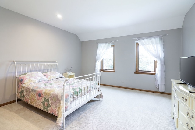 841 Turnbridge Cir, Naperville, IL 60540 - bedroom featuring light carpet, baseboards, and lofted ceiling