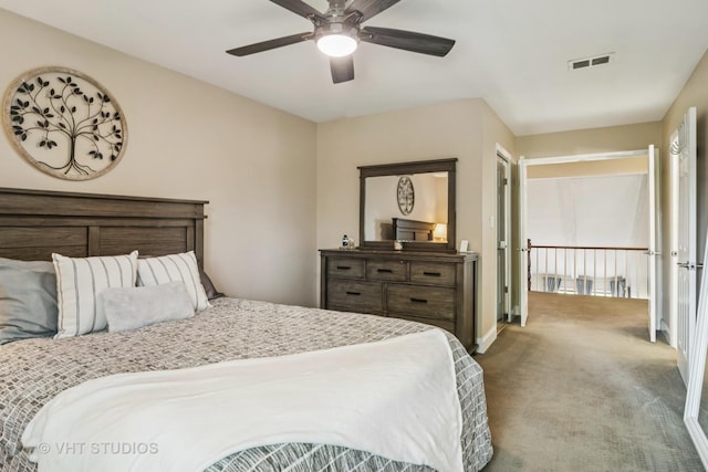 230 W Golfview Ter, Palatine, IL 60067 - bedroom with carpet and ceiling fan