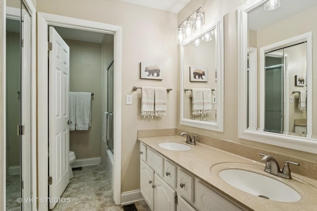 230 W Golfview Ter, Palatine, IL 60067 - bathroom with double vanity and combined bath / shower with glass door