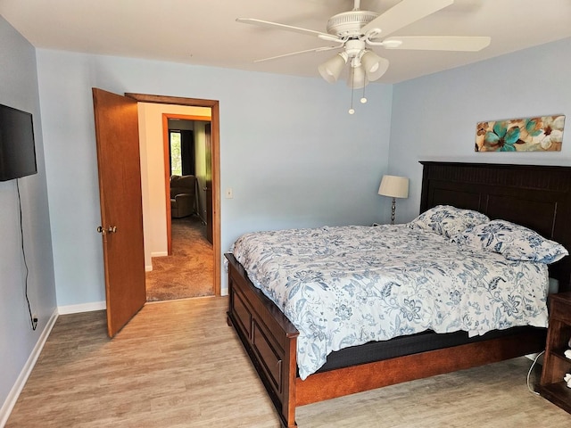 1830 Chestnut Ave Unit 1830, Glenview, IL 60025 - bedroom with light wood-style flooring and ceiling fan