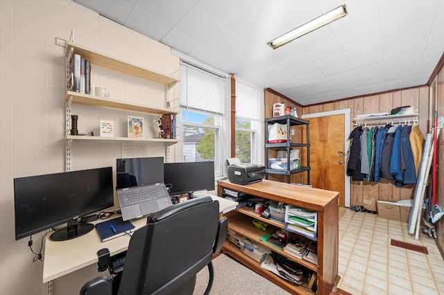 6141 W Peterson Ave, Chicago, IL 60646 - office space with wood walls and tile patterned floors