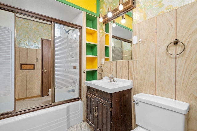 6141 W Peterson Ave, Chicago, IL 60646 - bathroom with toilet, vanity, and combined bath / shower with glass door