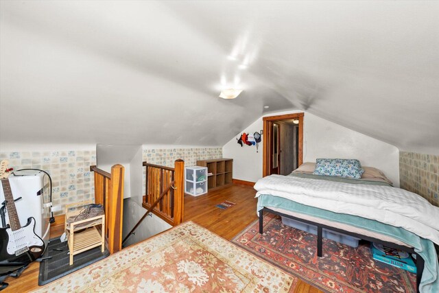 6141 W Peterson Ave, Chicago, IL 60646 - bedroom featuring wood finished floors and lofted ceiling