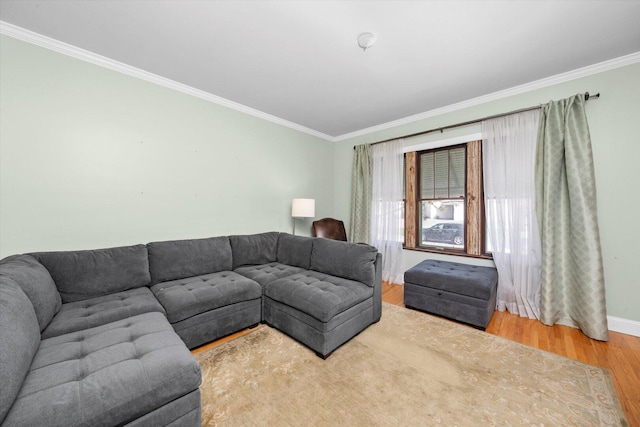 6141 W Peterson Ave, Chicago, IL 60646 - living area featuring wood finished floors, ornamental molding, and baseboards