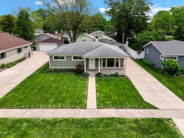 521 N 3rd Ave, Villa Park, IL 60181 - bungalow-style home with a porch, roof with shingles, and a detached garage