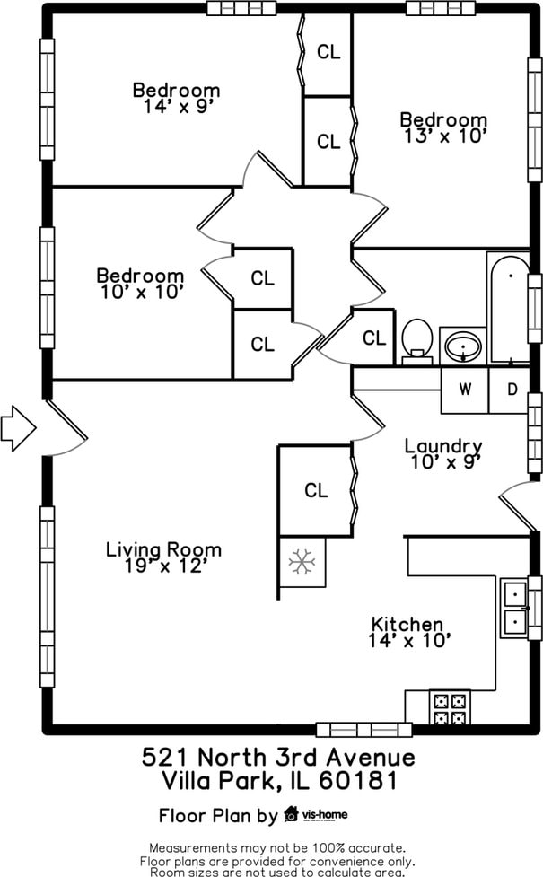 521 N 3rd Ave, Villa Park, IL 60181 - property floor plan