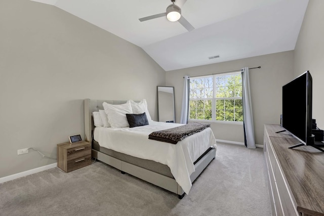 332 Buckingham Ct, Lombard, IL 60148 - bedroom with lofted ceiling, light colored carpet, and a ceiling fan